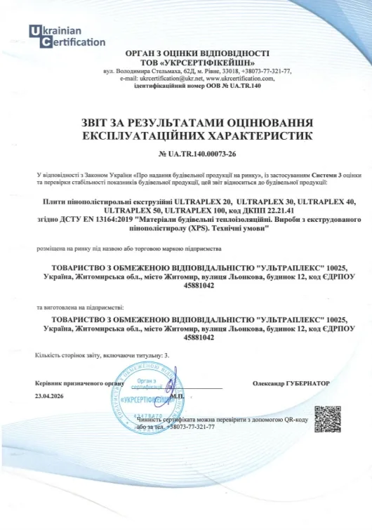 Звіт за результатами експлуатаційних характеристик
